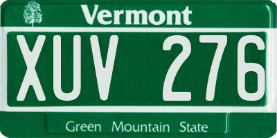 VT license plate XUV276