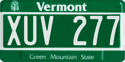 VT license plate XUV277