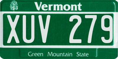VT license plate XUV279
