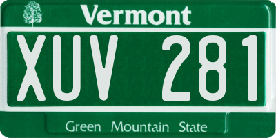 VT license plate XUV281