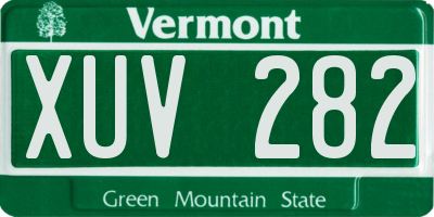 VT license plate XUV282