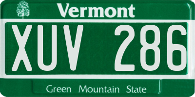 VT license plate XUV286