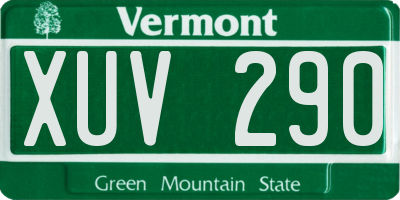 VT license plate XUV290