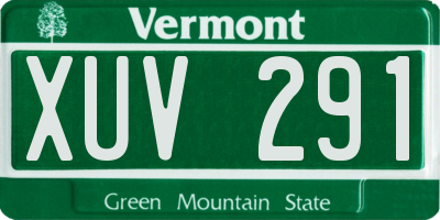 VT license plate XUV291
