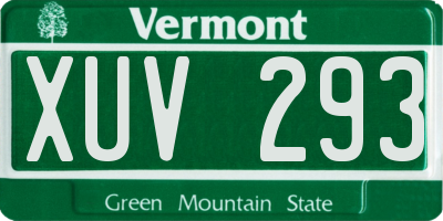 VT license plate XUV293