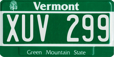 VT license plate XUV299