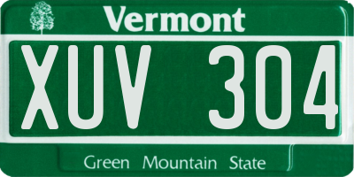 VT license plate XUV304