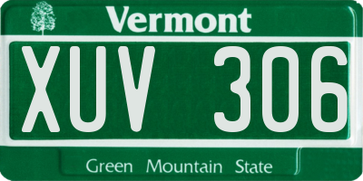 VT license plate XUV306