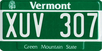 VT license plate XUV307