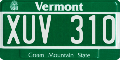 VT license plate XUV310