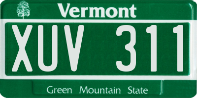 VT license plate XUV311