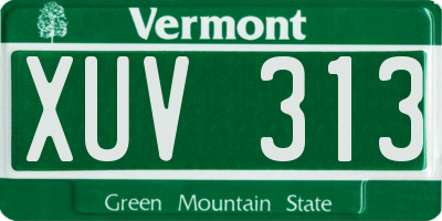 VT license plate XUV313