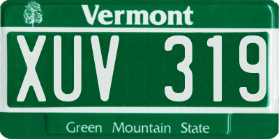 VT license plate XUV319