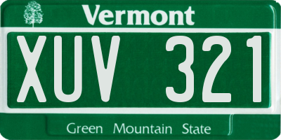VT license plate XUV321