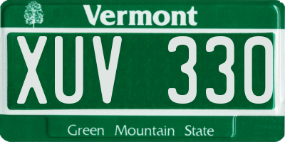 VT license plate XUV330