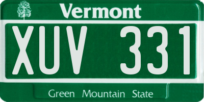 VT license plate XUV331