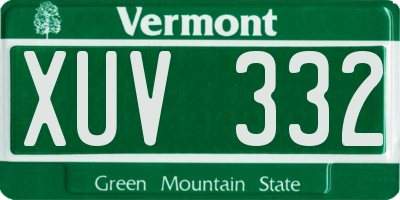 VT license plate XUV332