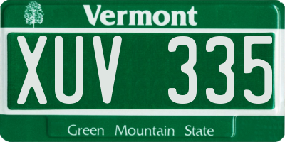 VT license plate XUV335