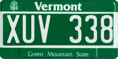VT license plate XUV338