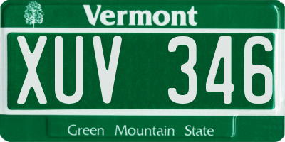 VT license plate XUV346