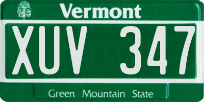 VT license plate XUV347