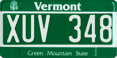 VT license plate XUV348