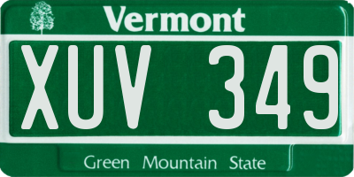 VT license plate XUV349