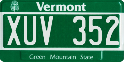VT license plate XUV352