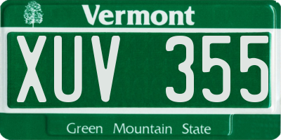 VT license plate XUV355