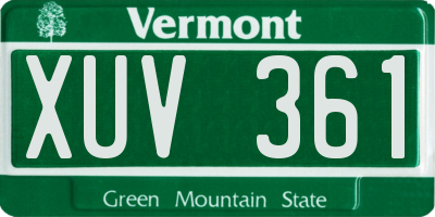VT license plate XUV361
