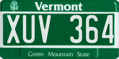 VT license plate XUV364