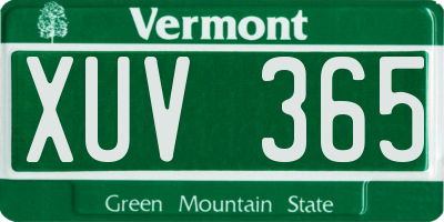 VT license plate XUV365