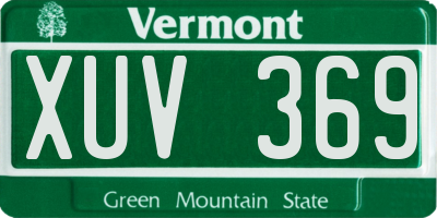 VT license plate XUV369