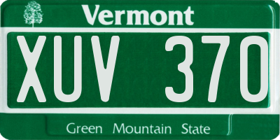 VT license plate XUV370