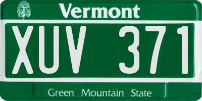 VT license plate XUV371
