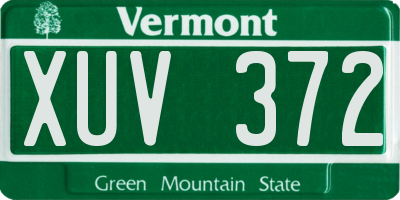 VT license plate XUV372