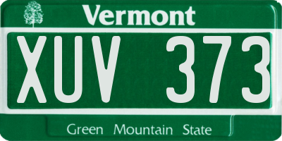 VT license plate XUV373