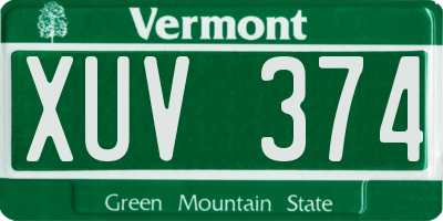 VT license plate XUV374