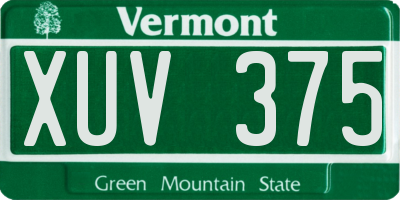 VT license plate XUV375