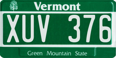 VT license plate XUV376