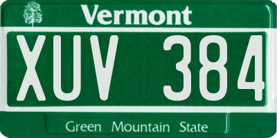 VT license plate XUV384