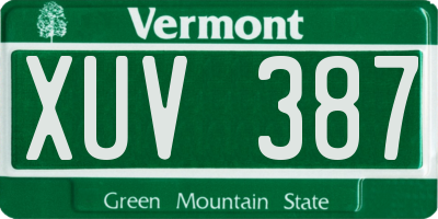 VT license plate XUV387