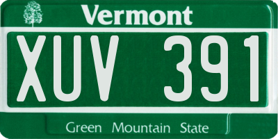 VT license plate XUV391