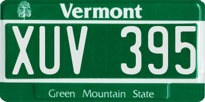 VT license plate XUV395