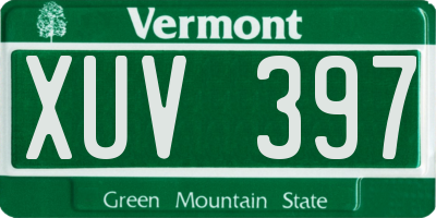 VT license plate XUV397