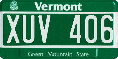 VT license plate XUV406
