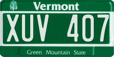 VT license plate XUV407