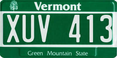 VT license plate XUV413