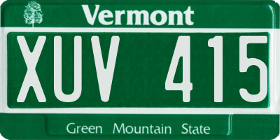 VT license plate XUV415