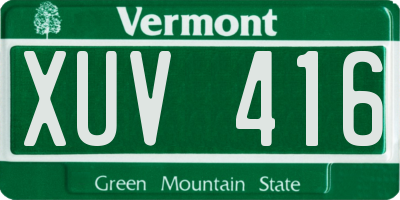 VT license plate XUV416